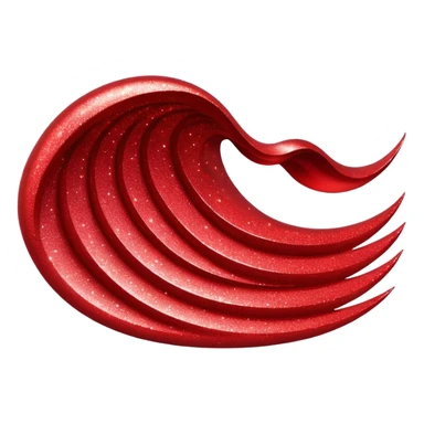 red glitter wave sticker
