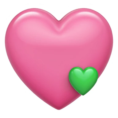 Pink heart with smaller green heart sticker