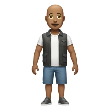 Bald man in shorts  sticker