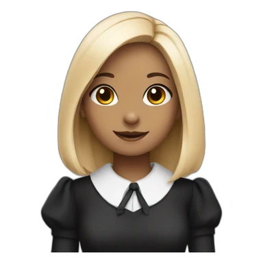 A cute rabbit with long eyelashes as a teacher wearing a nice black dress  sticker