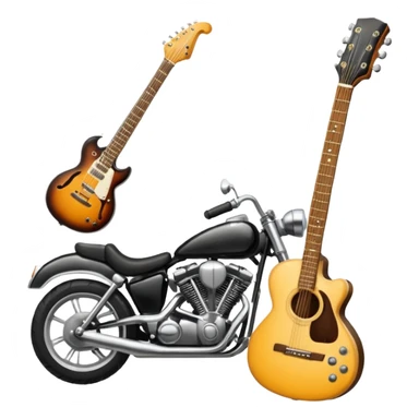 We're creating a quiz for a New Year's Eve team. The idea is that people have to guess which emoji belongs to which person from three emojis. Now it's up to you to make one whole emoji from the following three emojis.  🏍🎸🍻 sticker