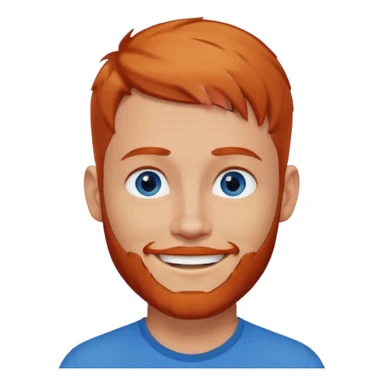 homme blanc, yeux bleu, cheveux court avec barbe rousse et boucle d'oreille sticker