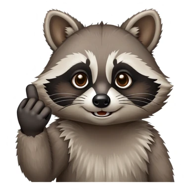 raccoon giving the middle finger sticker