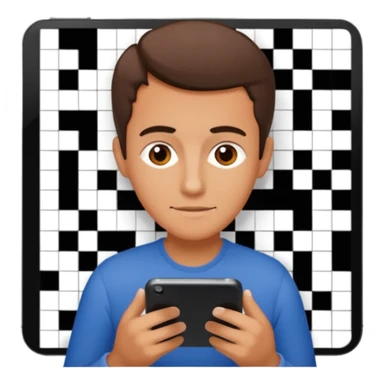 Crossword on smartphone sticker