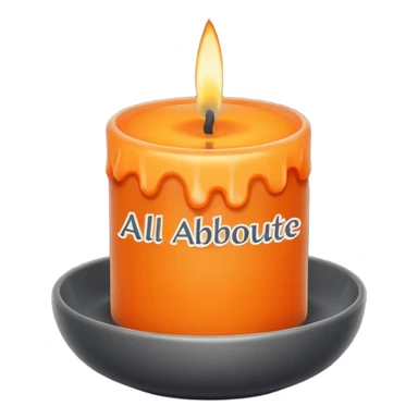“Create a simple, modern logo of a candle flame above a small bowl-shaped holder. Use a clean, minimal design with an orange flame and a dark gray holder. Beneath the logo, include the text ‘All about candles’ in a friendly, rounded font. Keep the overall style clean, warm, and approachable.” sticker
