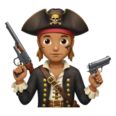 Pirate with gun  sticker
