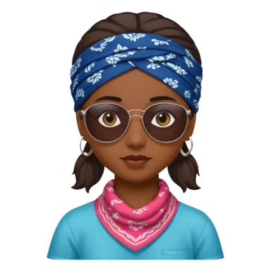 kerala Girl  with bandana & sunglass sticker