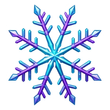 cyan and purple snowflake glitter sticker