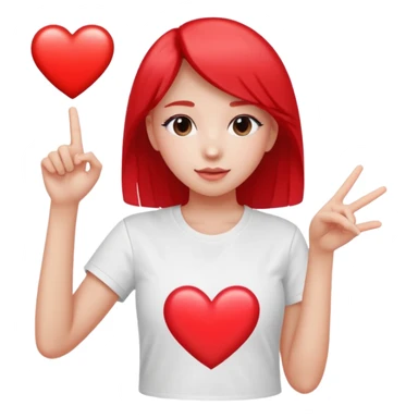 Girl with tiktok logo point upwards sticker