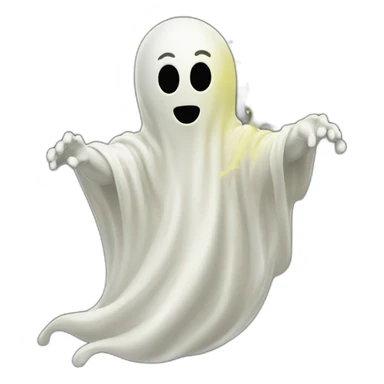 ghost appearing and ejecting a spray of yellowish white milky substance from lower torso in all directions sticker