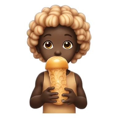 Cute black baby holding a baby peanut butter jellyfish sticker