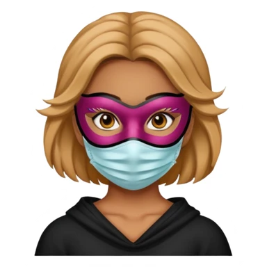 A girl wearing a mask  sticker