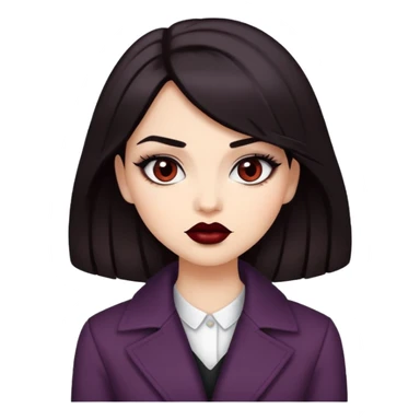 Sassy girl with dark lipstick, and dark hair, stylish clothes sticker