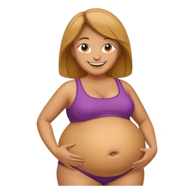 tan woman with inflated belly sticker