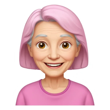 Elderly woman wear pink shirt sticker
