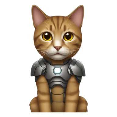cat in a ironman costume sticker