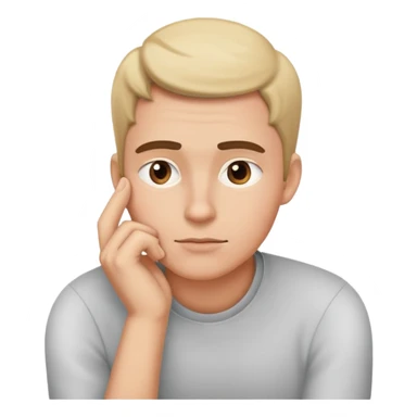 thoughtful person with hand on chin sticker