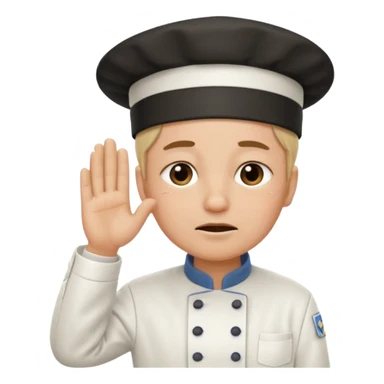 Chef saluting while crying  sticker
