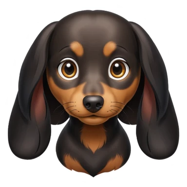 Mini dachshund long black hair sticker