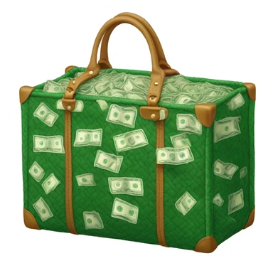 green goyard bag full of cash sticker