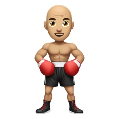 Bald headed boxer sticker