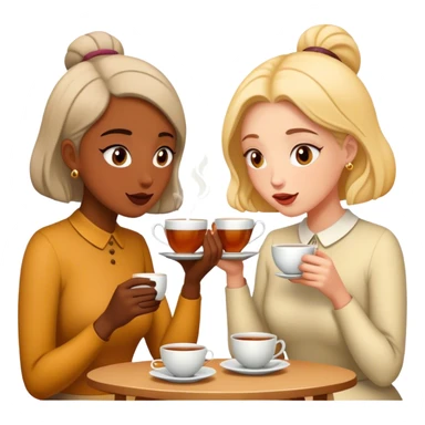gossip over tea two girl friend sticker