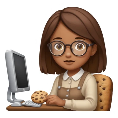 cookie clicker addict girl at computer mexican sticker