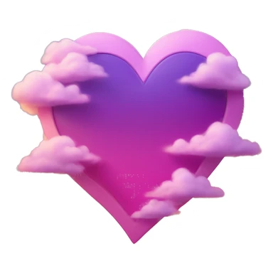 A broken pink and purple heart in the clouds of sunset sticker