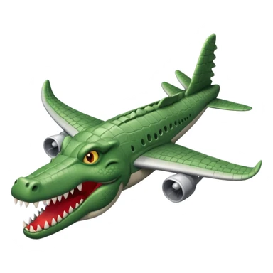 animated gray airplane with crocodile head sticker