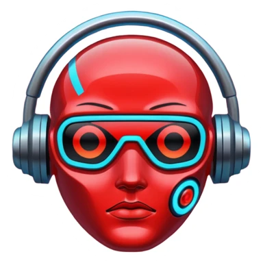 red glitter cyberpunk light sticker