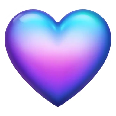 Gradient iridescent purple indigo blue cyan heart sticker