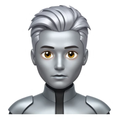 futuristic man with metalic hair sticker