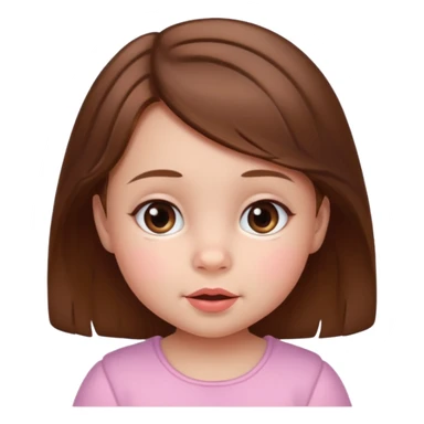 create a baby girl emoji from the 60. with brown hair sticker