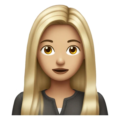 Brunette girl with blonde highlights confused sticker