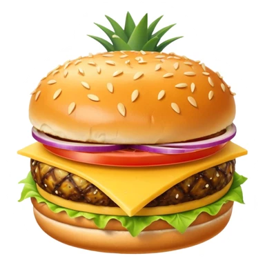 Pinapple in a burger sticker