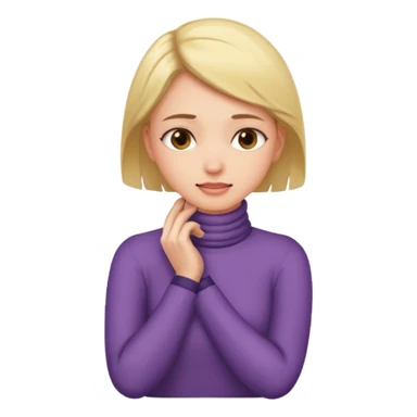 A girl putting her hands on her own neck one arm over the other sticker