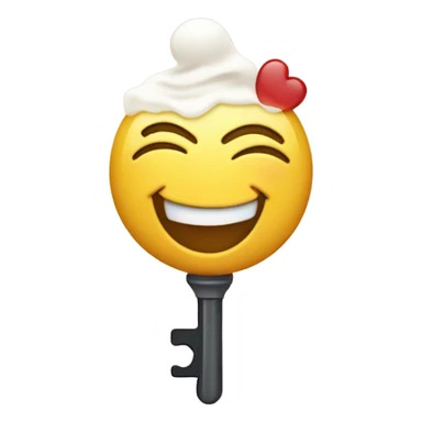 Happy emoji with a key and salt sticker
