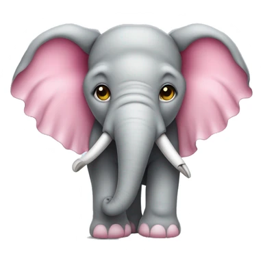 Elefante bebe con ojos tiernes color rosado que tenga un pincel en las manos  sticker