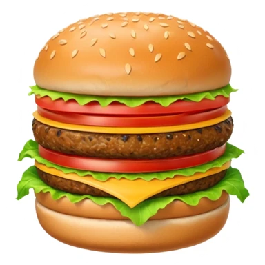 burger character with eyes and mouth sticker
