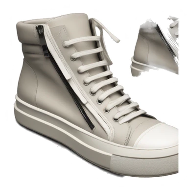 Rick owens geobasket sneaker zip hightop detailed sticker