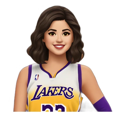 selena gomez with lakers jersey sticker