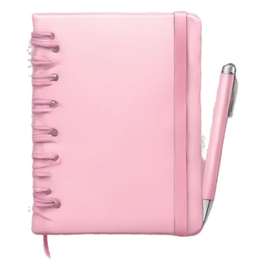 A pastel pink note book with pen sticker