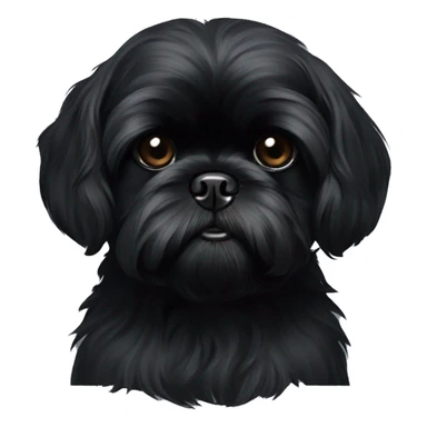 All black Shih Tzu all black sticker