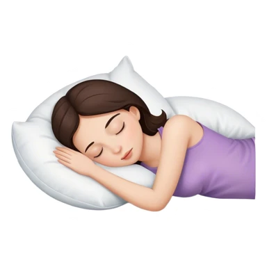 brunette girl sleeping with pillow  sticker