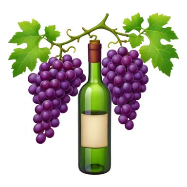 Grapes vine bottle sticker