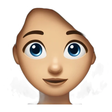 fIlle brune avec les yeux bleus et des tâches de rousseur  garçon brun avec des cheveux mi long et les yeux marron  sticker