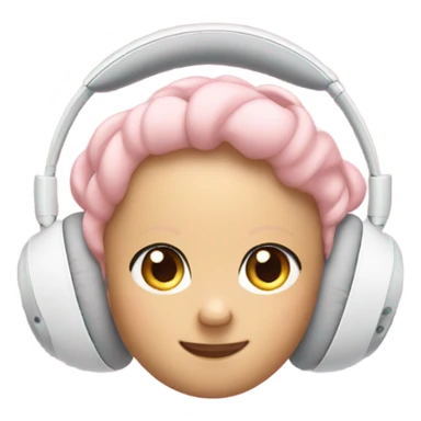 Air pods max with Two light pink bows were tied on either side of the headset sticker