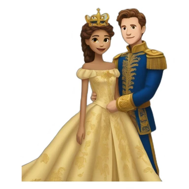 Zendaya with tom holland as a royal, fine art sticker
