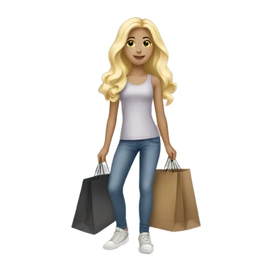 a white blonde teen girl going shopping  sticker