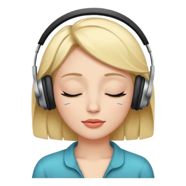Woman listening to music with closed eyes sticker